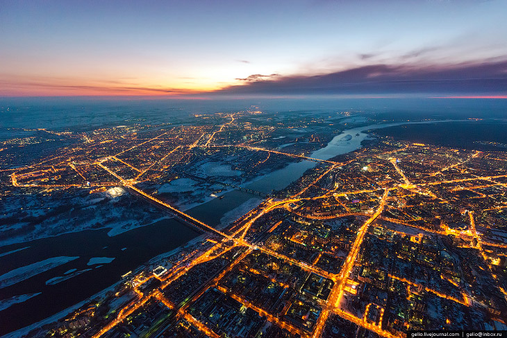 Новосибирск с вертолета