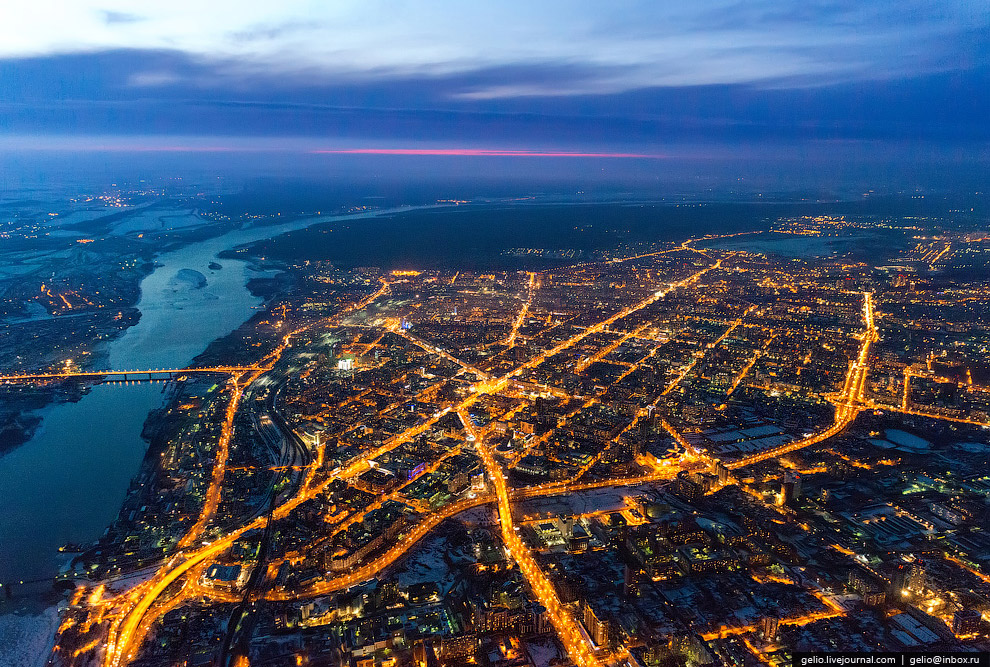 Новосибирск с вертолета