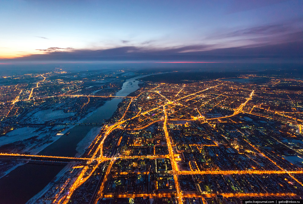 Новосибирск с вертолета