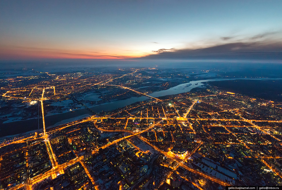 Новосибирск с вертолета