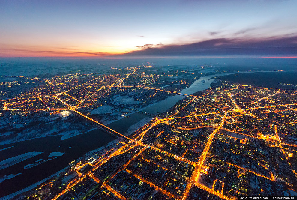 Новосибирск с вертолета