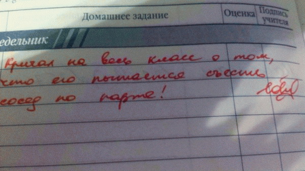 Смешные записи в дневниках школьников (50 фото)