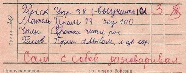 Смешные записи в дневниках школьников (50 фото)