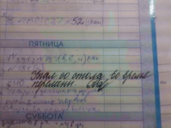 Смешные записи в дневниках школьников (50 фото)