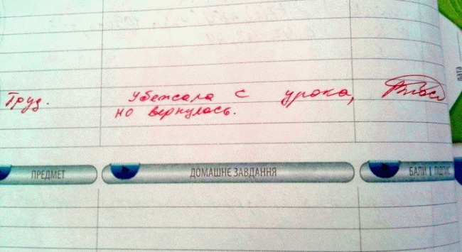 Смешные записи в дневниках школьников (50 фото)