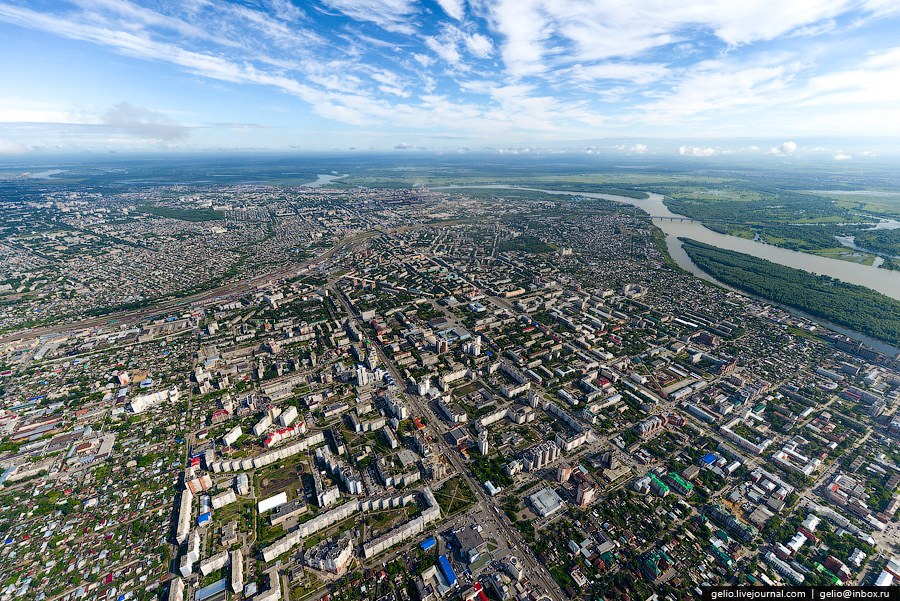 Виды Барнаула с вертолета