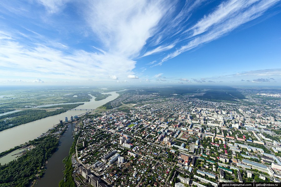 Виды Барнаула с вертолета