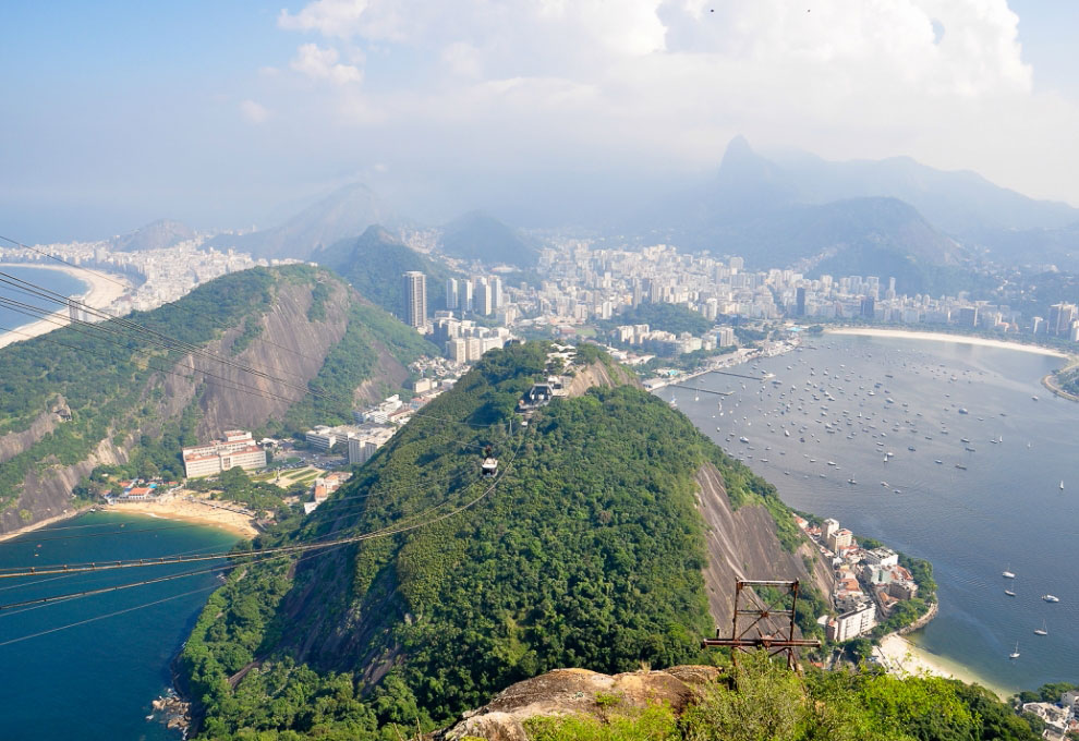 Сахарная Голова и Рио-де-Жанейро с высоты
