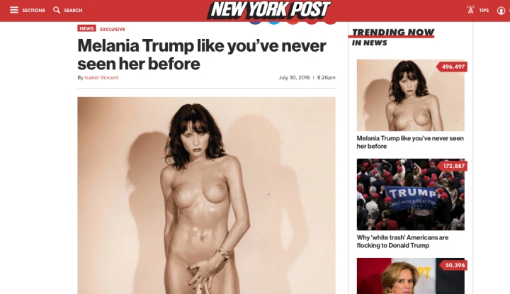 Искусство или неприличная нагота? Снимки из 'темного' прошлого первой леди