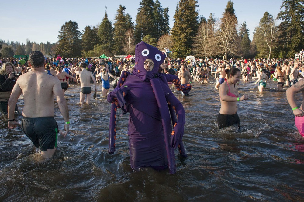 Новогодние заплывы в разных уголках мира