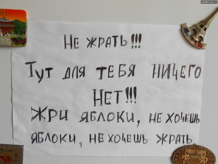Забавные надписи на холодильниках