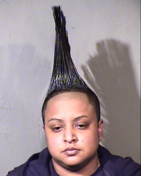 Магшоты преступников со странными прическами