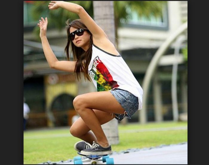 Девушки в джинсовых шортиках