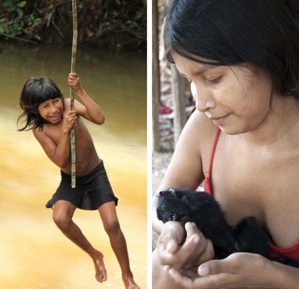 Исчезающее племя Ава, женщины которого грудью вскармливают животных