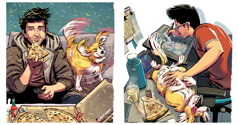 Непослушные лучшие друзья человека в иллюстрациях