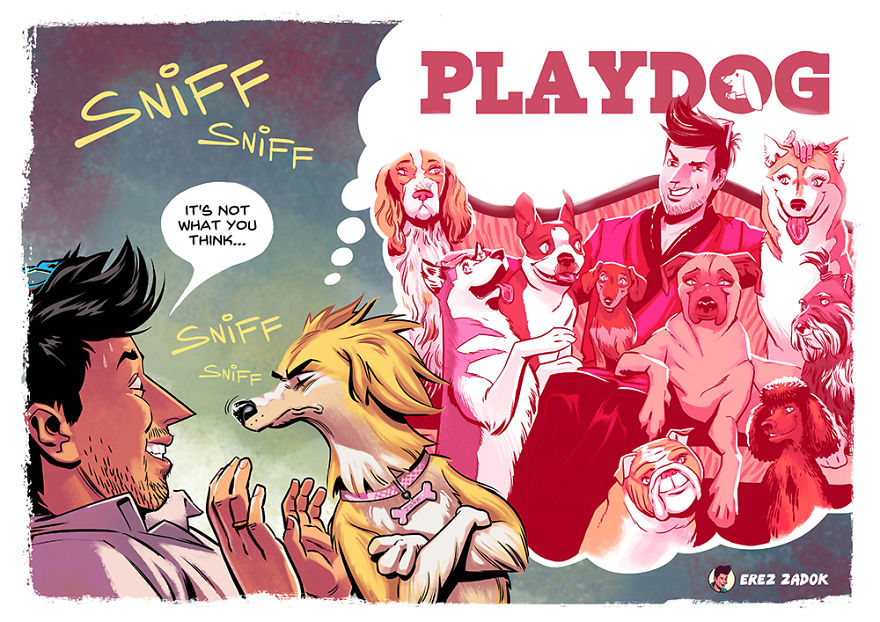 Непослушные лучшие друзья человека в иллюстрациях