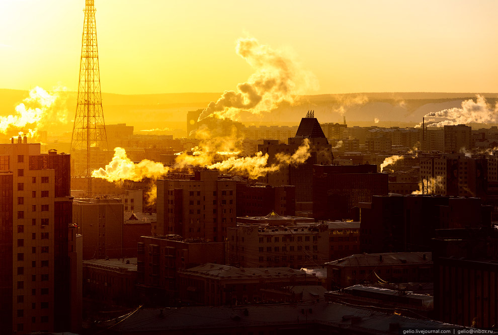 Один из самых «холодных» городов Земли с высоты Один из самых «холодных» городов Земли с высоты