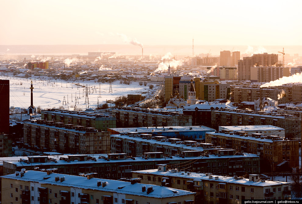 Один из самых «холодных» городов Земли с высоты Один из самых «холодных» городов Земли с высоты