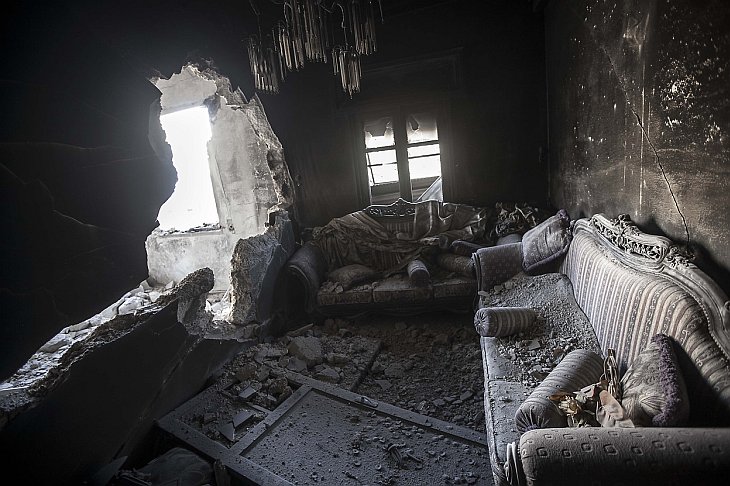 Руины города Алеппо в Сирии