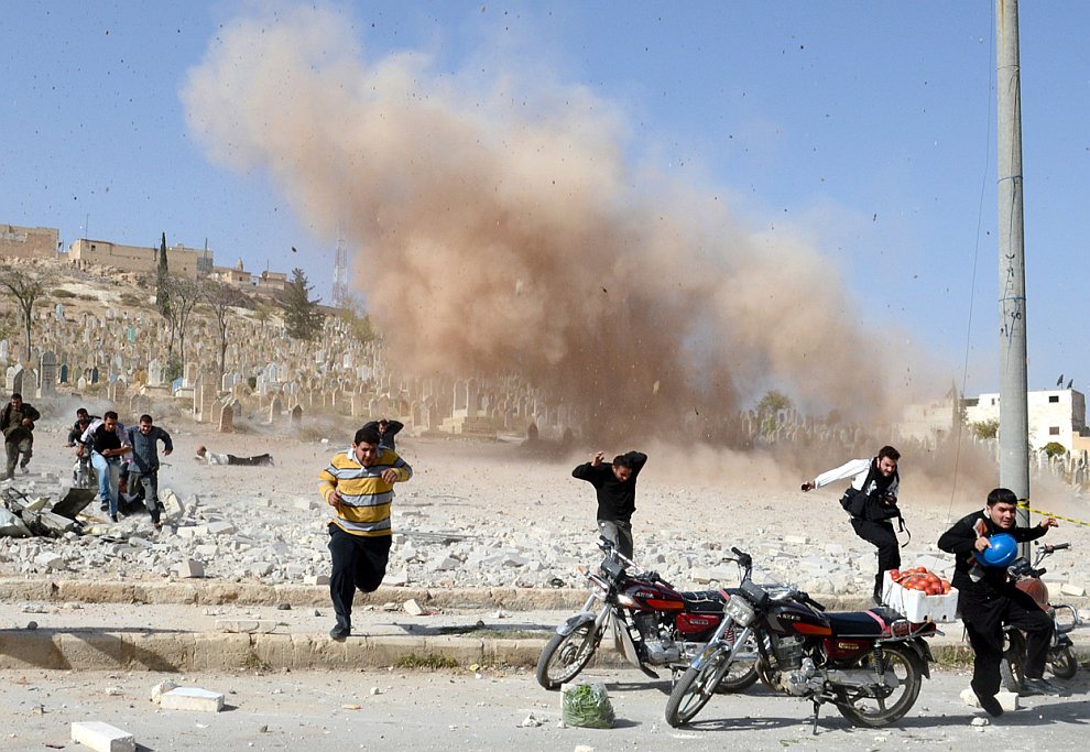 Руины города Алеппо в Сирии