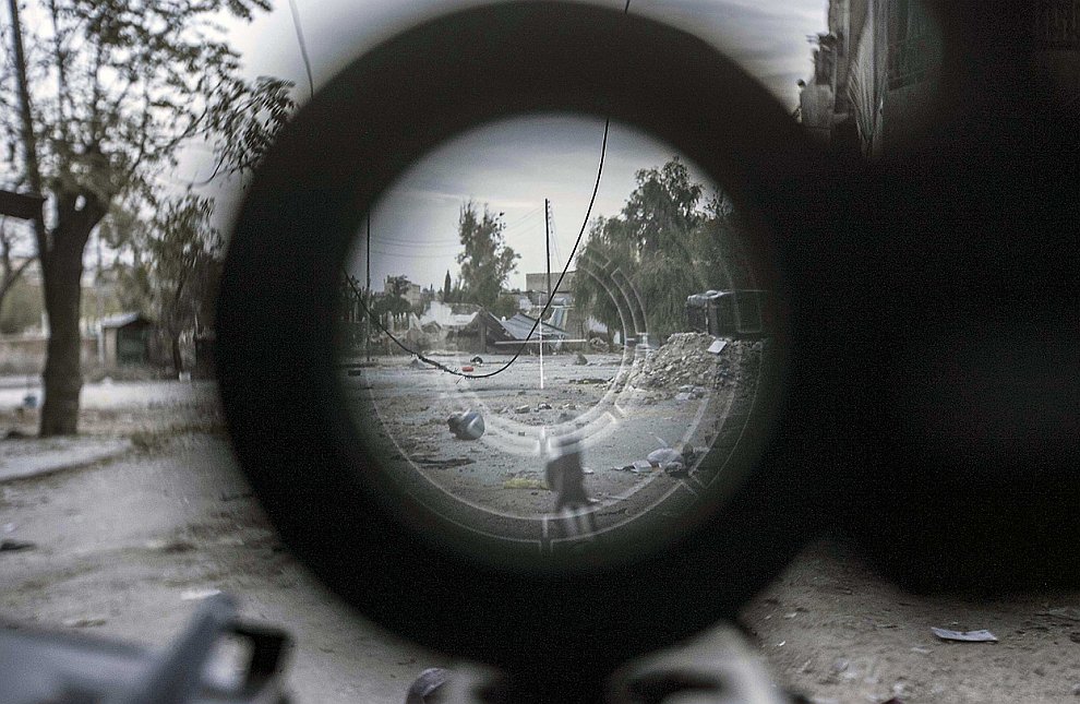 Руины города Алеппо в Сирии