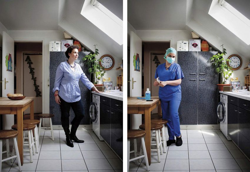 Люди в повседневной одежде и в рабочей униформе