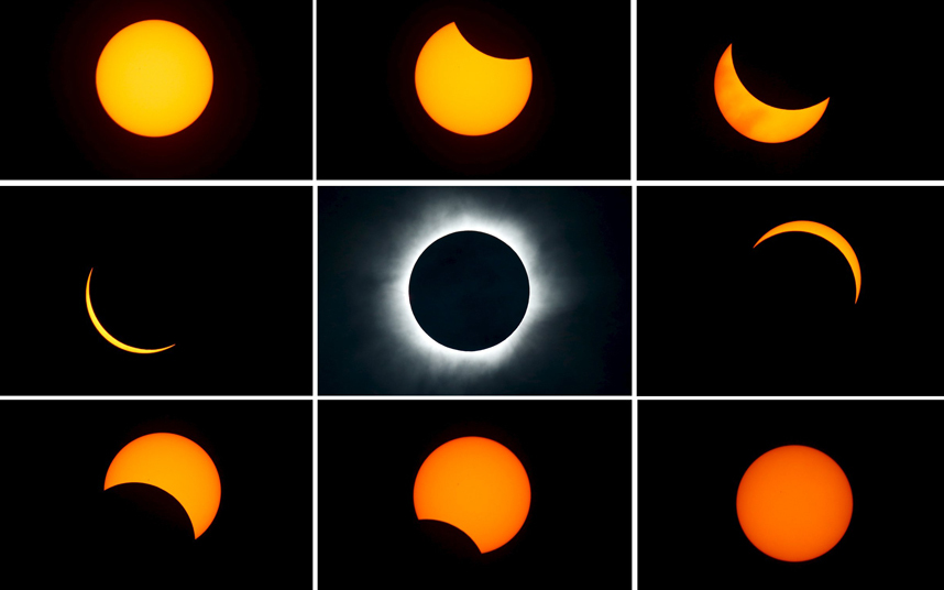 Полное солнечное затмение в Юго-Восточной Азии