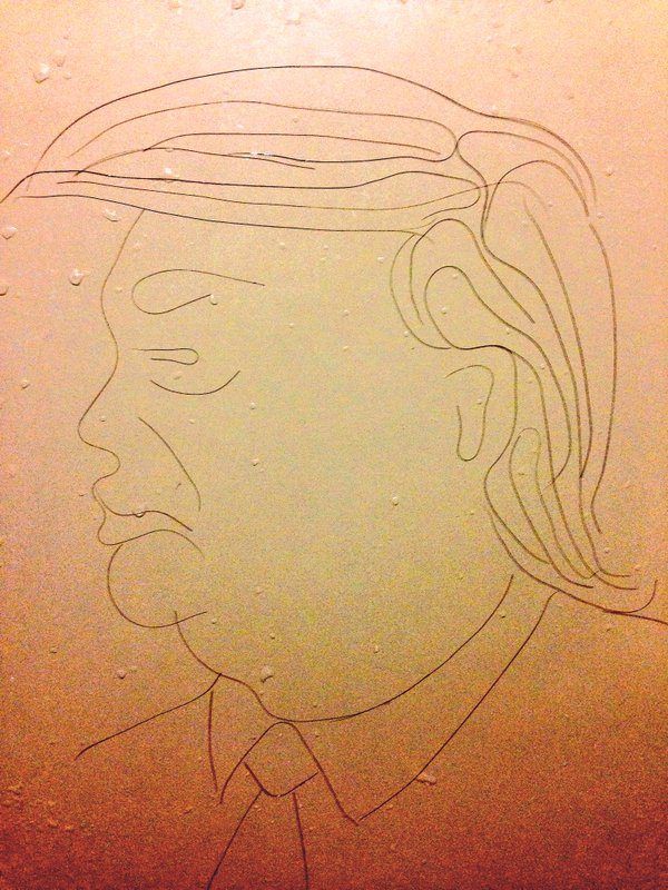 Художница создает рисунки из волос, оставшихся после душа