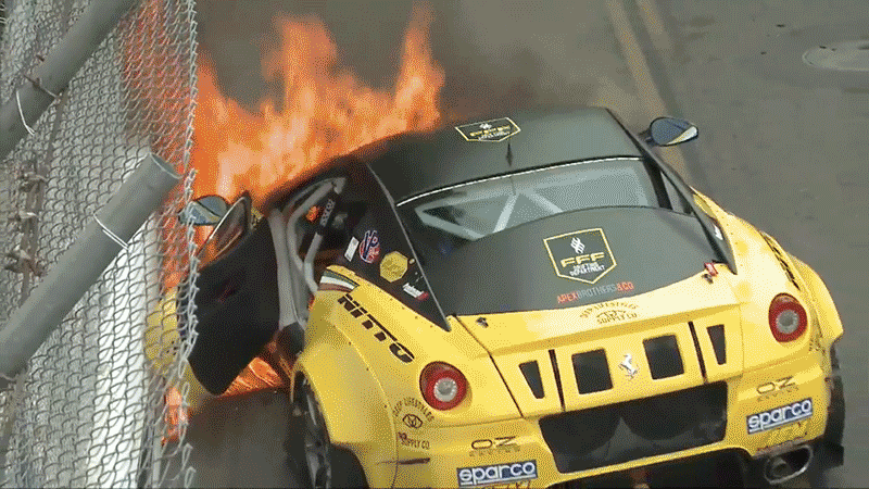 Неудачный дебют Ferrari 599 GTB Fiorano в гонке Formula Drift