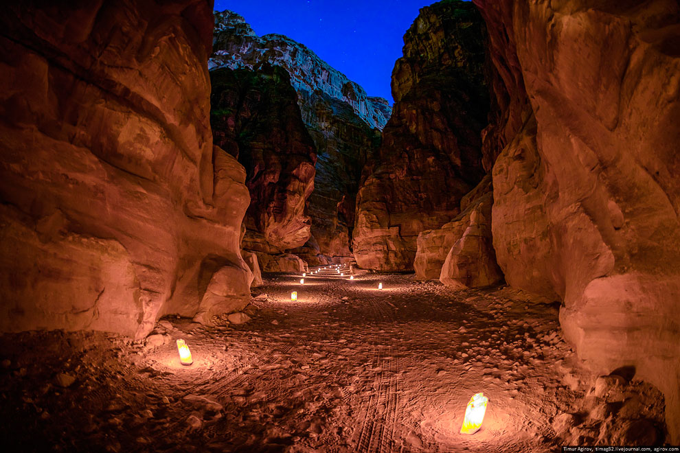 Иордания. Ночная Петра Иордания. Ночная Петра