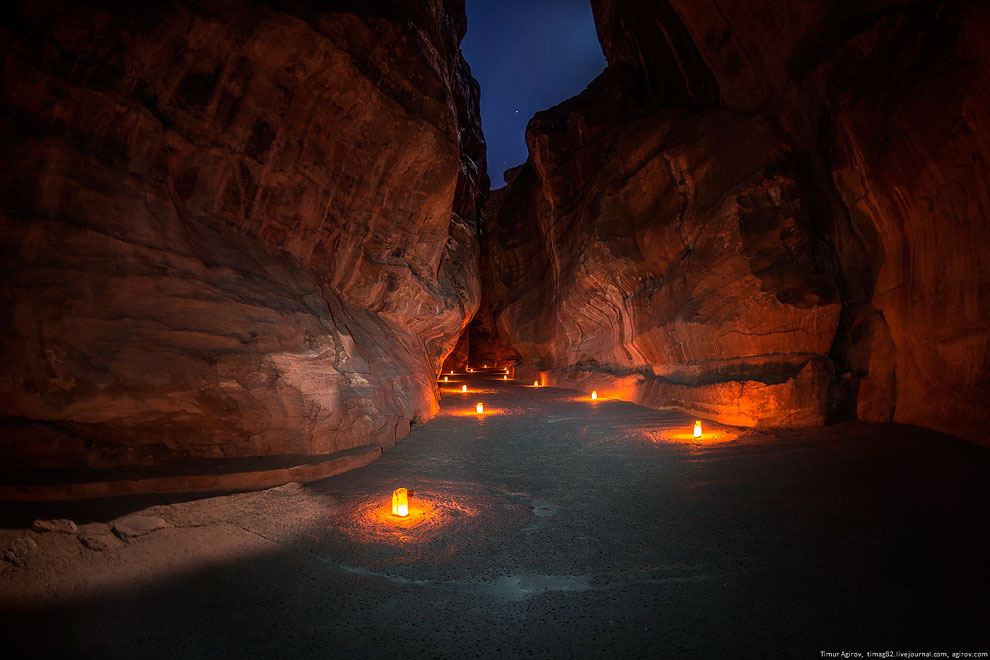 Иордания. Ночная Петра Иордания. Ночная Петра
