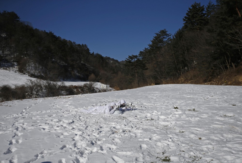 Зимние учения южнокорейского спецназа