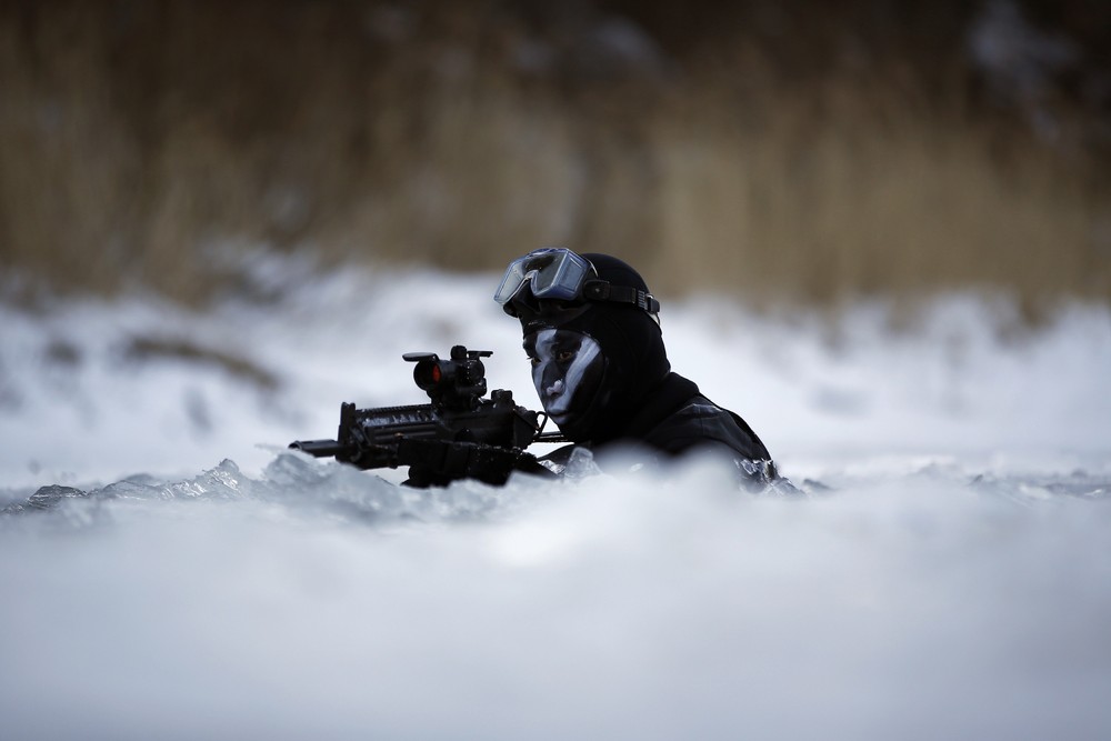 Зимние учения южнокорейского спецназа