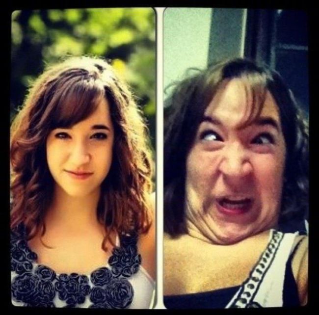 Симпатичные девушки кривляются