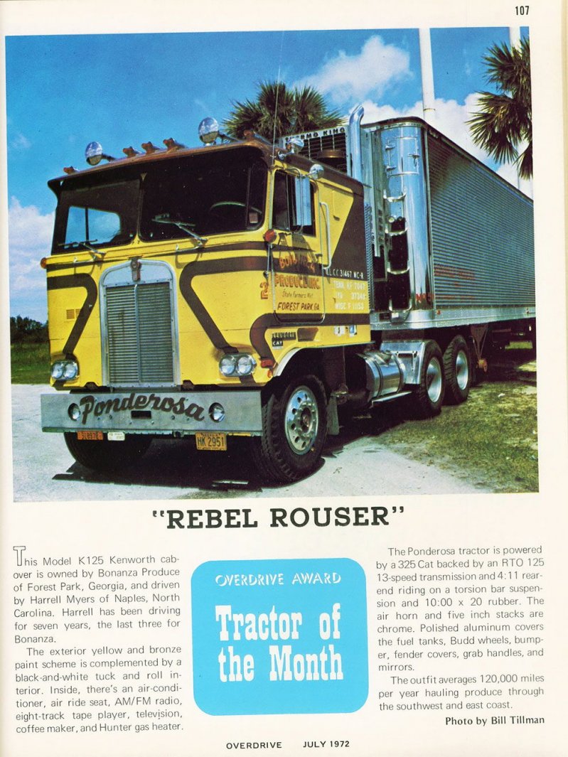 Американские грузовики 1970-х годов из журнала Overdrive Magazine