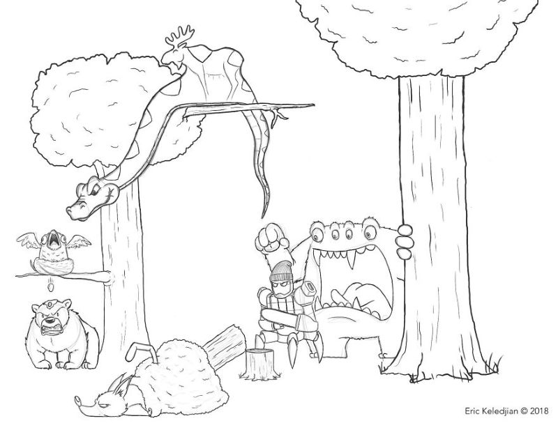 Парень нарисовал медведя и на протяжении 19 дней подселял к нему персонажей