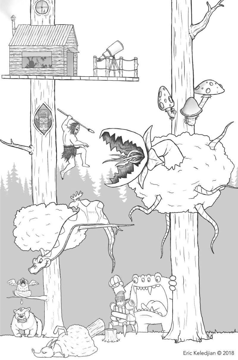 Парень нарисовал медведя и на протяжении 19 дней подселял к нему персонажей