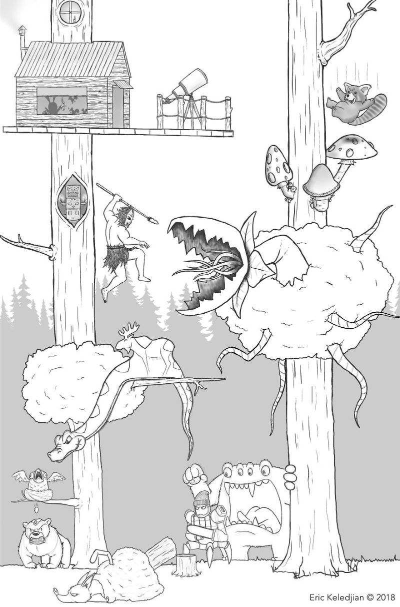 Парень нарисовал медведя и на протяжении 19 дней подселял к нему персонажей