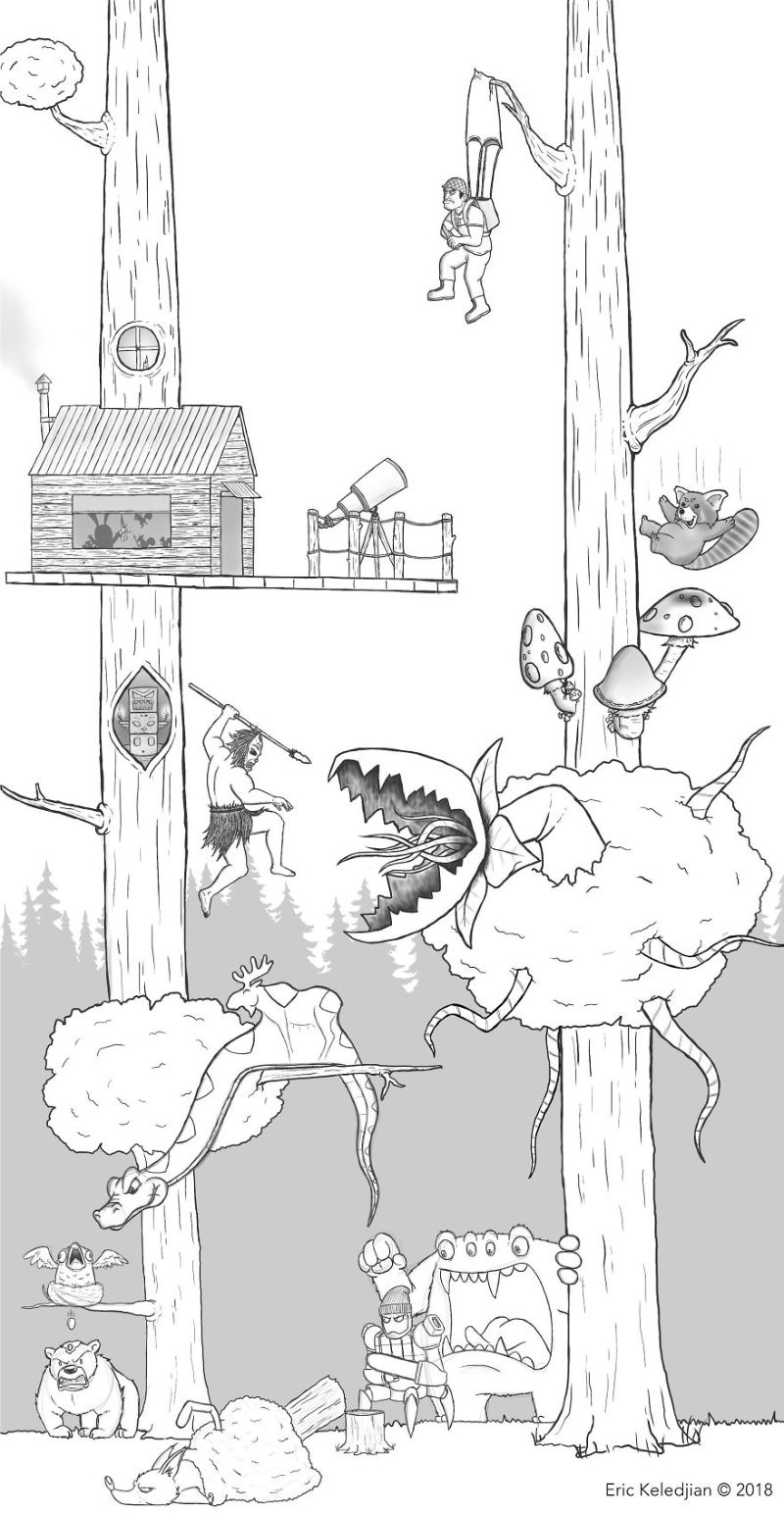 Парень нарисовал медведя и на протяжении 19 дней подселял к нему персонажей