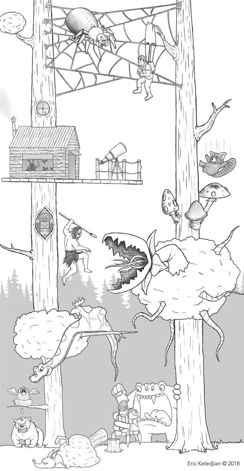 Парень нарисовал медведя и на протяжении 19 дней подселял к нему персонажей