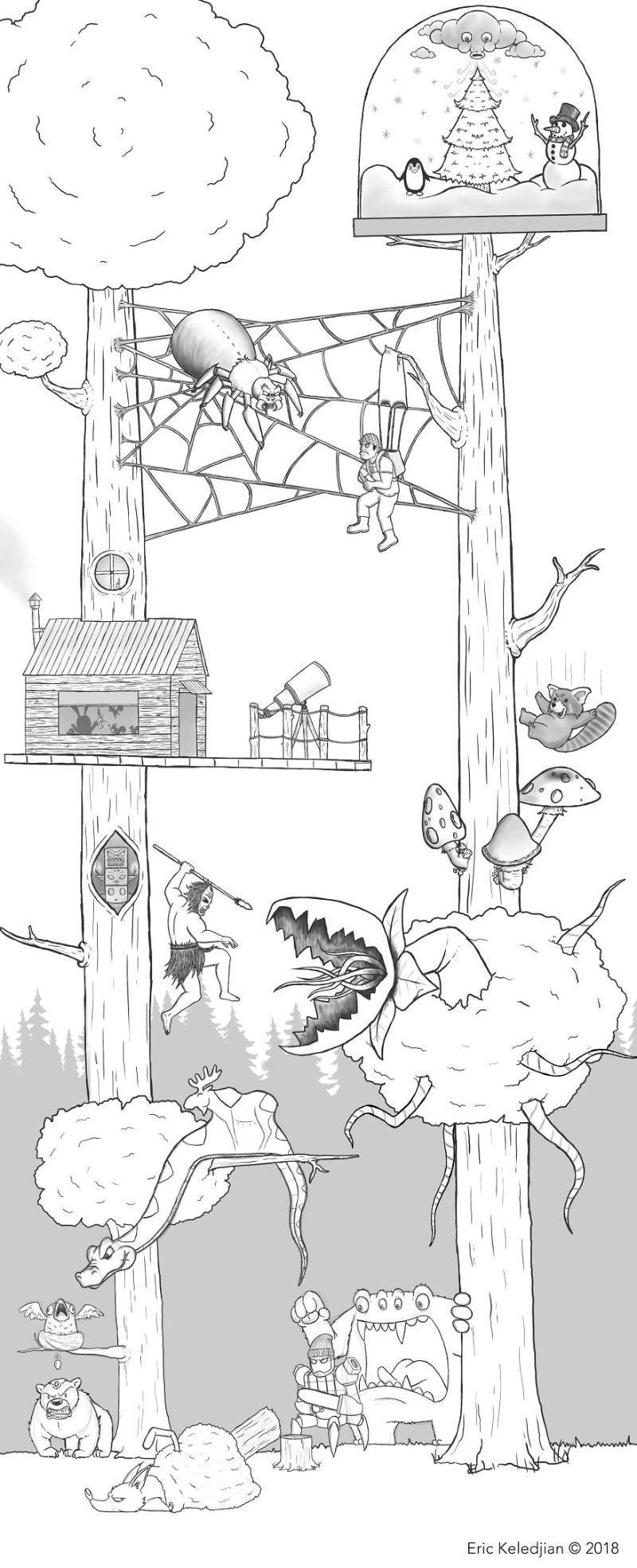 Парень нарисовал медведя и на протяжении 19 дней подселял к нему персонажей