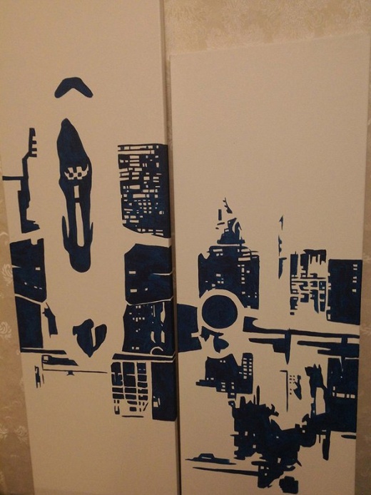 Необычный рисунок люминесцентными красками