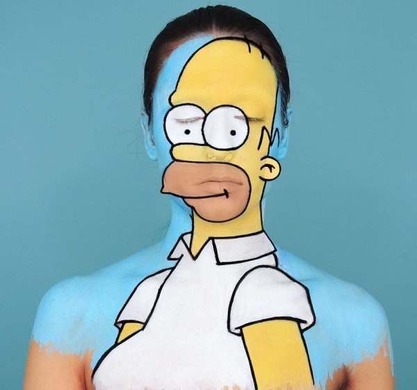 Рисунки персонажей из мультфильмов на теле