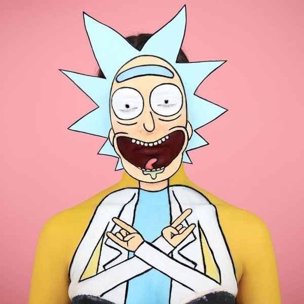 Рисунки персонажей из мультфильмов на теле