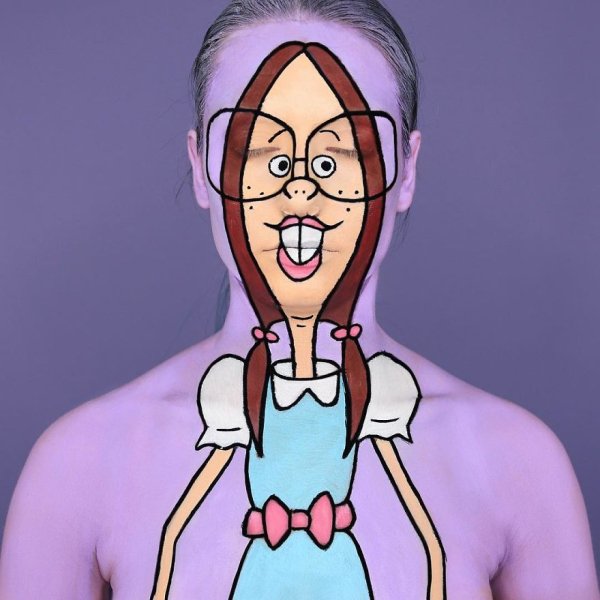 Рисунки персонажей из мультфильмов на теле