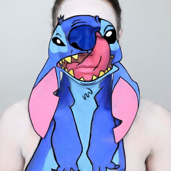 Рисунки персонажей из мультфильмов на теле