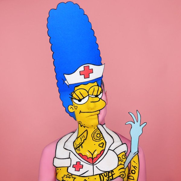 Рисунки персонажей из мультфильмов на теле