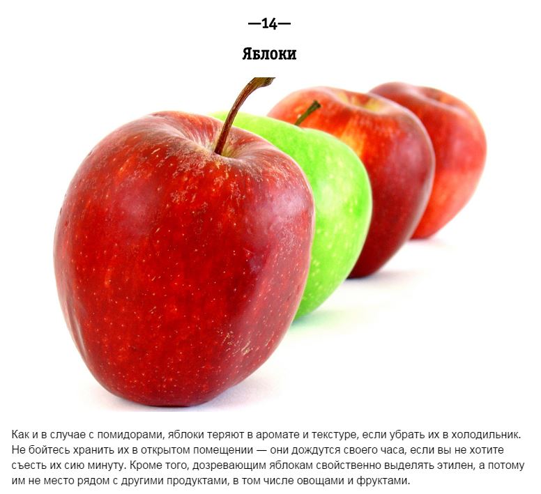 Продукты, которые нельзя хранить в холодильнике