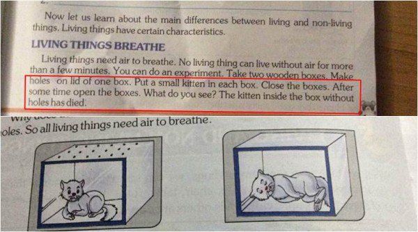 Занимательный эксперимент в индийском учебнике по природоведению