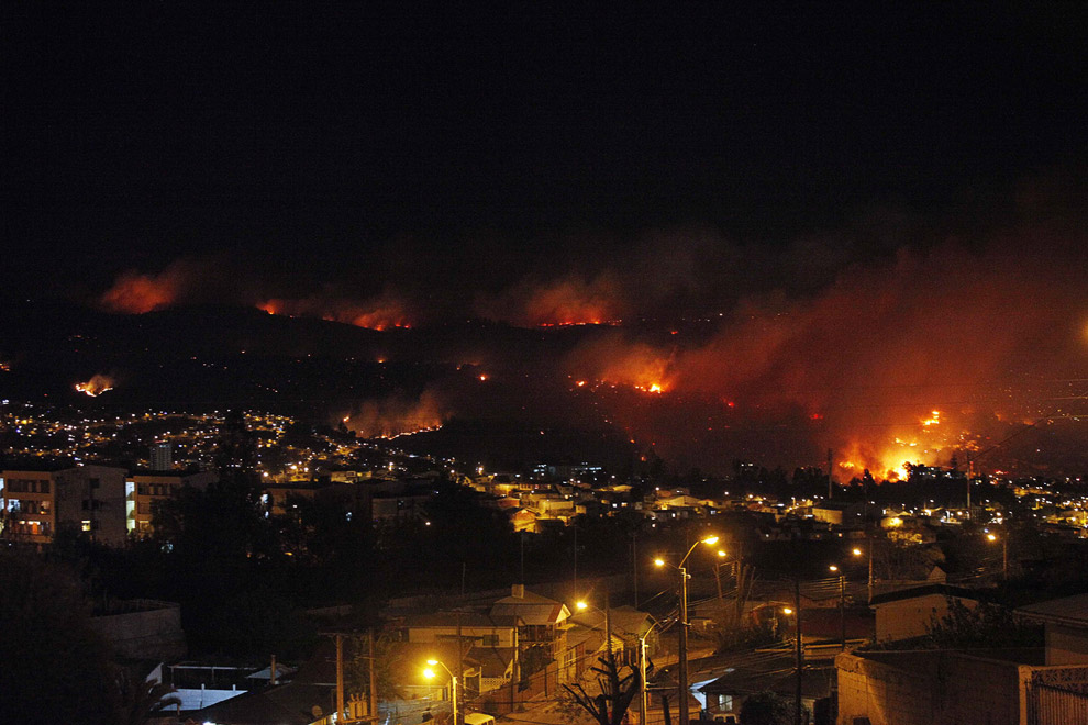 Рекордный пожар в Вальпараисо
